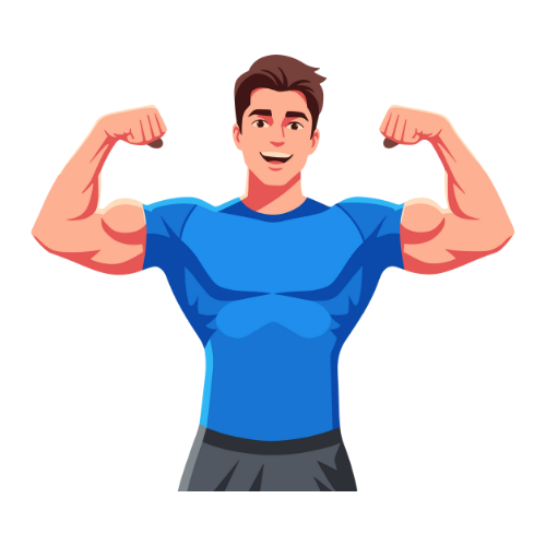 Illustration representing muscle strength and muscular health as a foundation of physical fitness