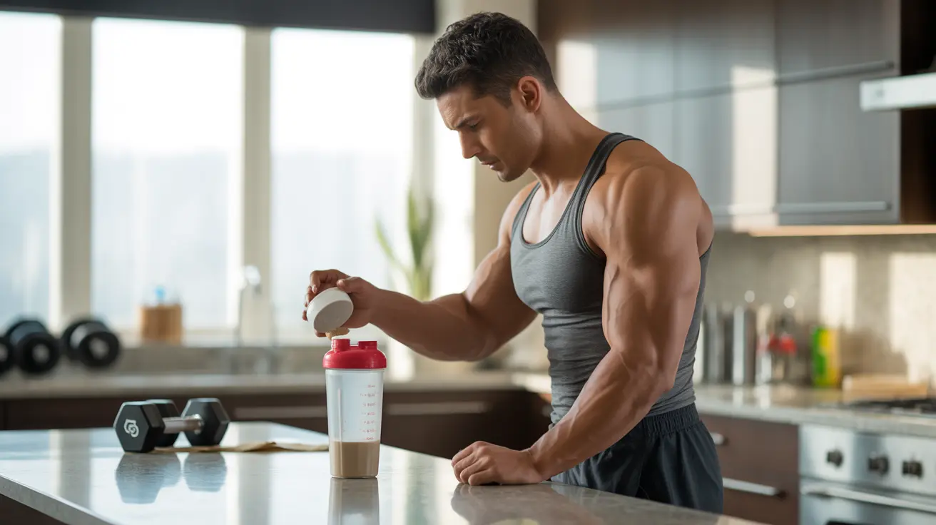 man pouring protein powder into shaker post workout muscle recovery and essential supplements